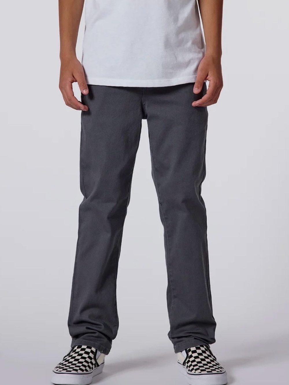 RSQ Boys Charcoal Gray Straight Leg Pants Sze 12 Skate School Casual Stretch EUC